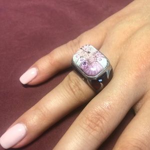 Alan K Pink Sterling Silver Ring